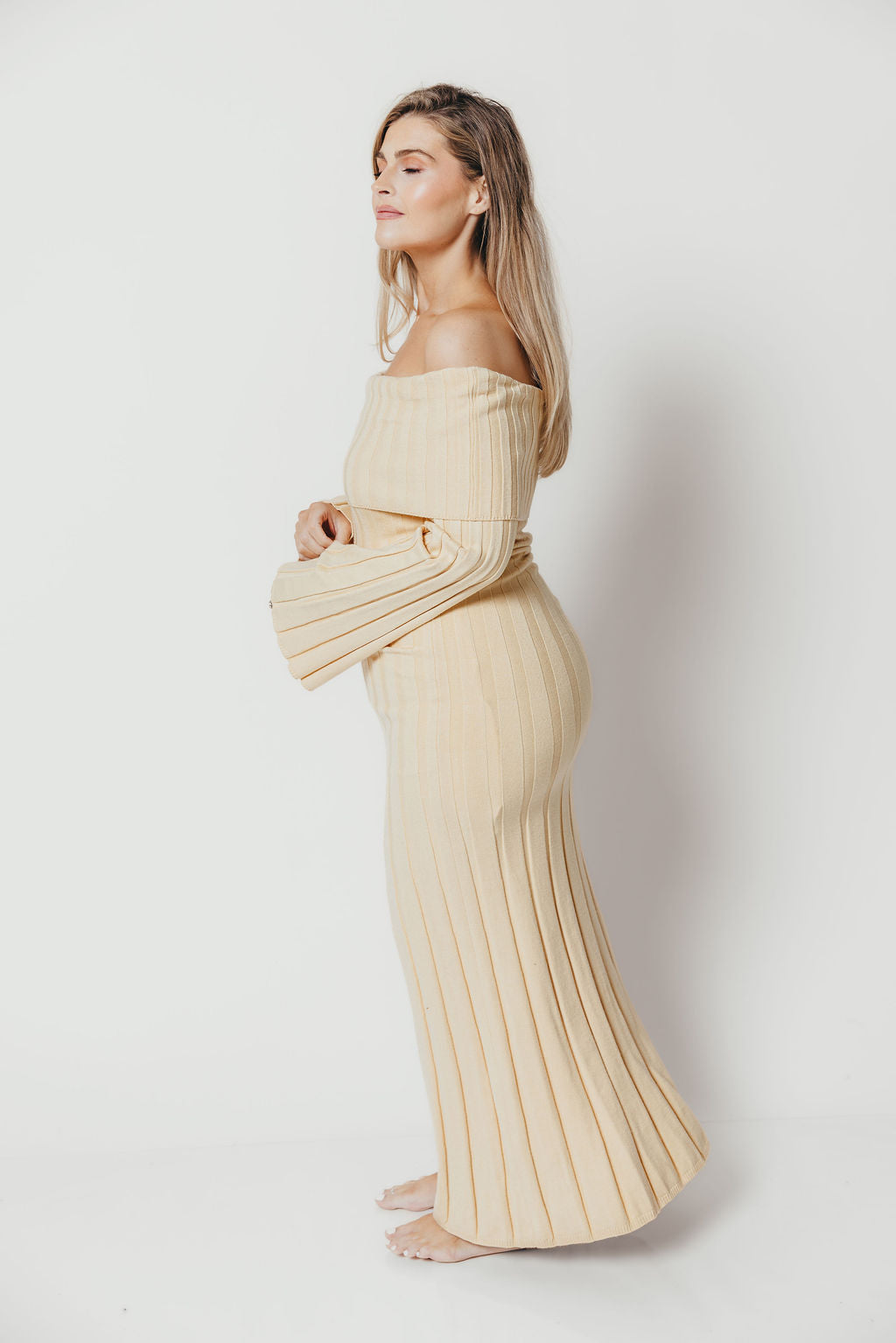 Evella Maxi Dress in Butter Yellow - Bump Friendly & Inclusive Sizing