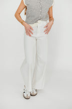 Corin Straight Wide Leg Denim Pants in Cream *Final-Sale*