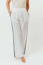 Rhodes 100% Linen Pants in Off-White *Final-Sale*