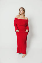 Nora Knit Maxi Dress in Muted Red - Bump Friendly *Final Sale*