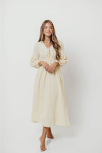 Hunter 100% Cotton Gauze Midi Dress in Butter - Bump Friendly *Final-Sale*