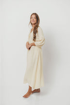 Hunter 100% Cotton Gauze Midi Dress in Butter - Bump Friendly *Final-Sale*