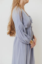 Hunter 100% Cotton Gauze Midi Dress in Blue - Bump Friendly