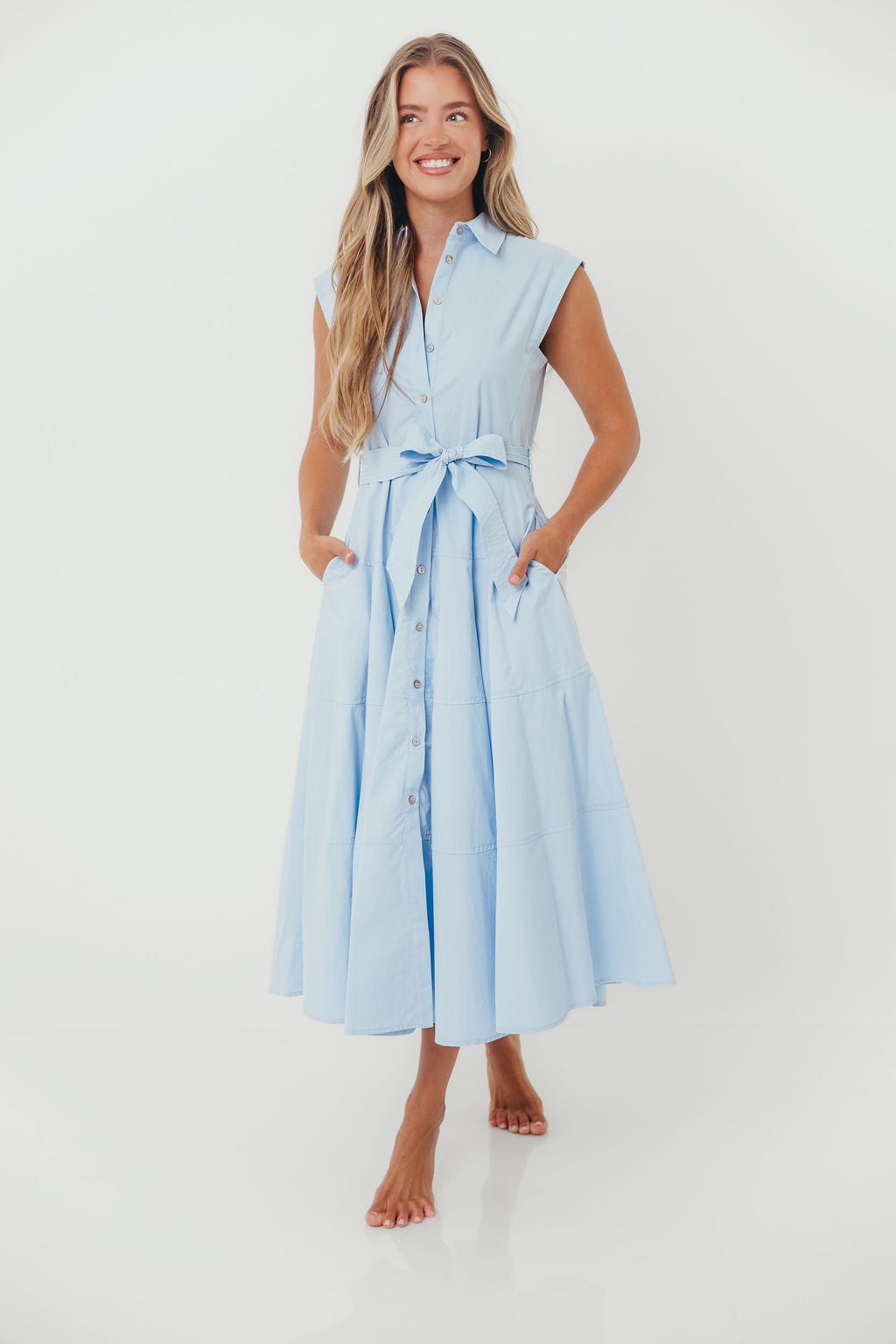 AnnaLynne Midi Dress in Baby Blue