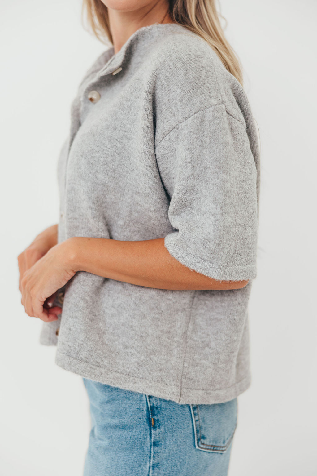 Davina Cardigan Sweater in Heather Grey