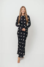 Georgie Polka Dot Maxi Dress in Black