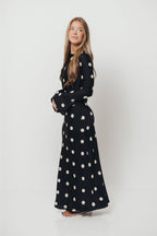 Georgie Polka Dot Maxi Dress in Black