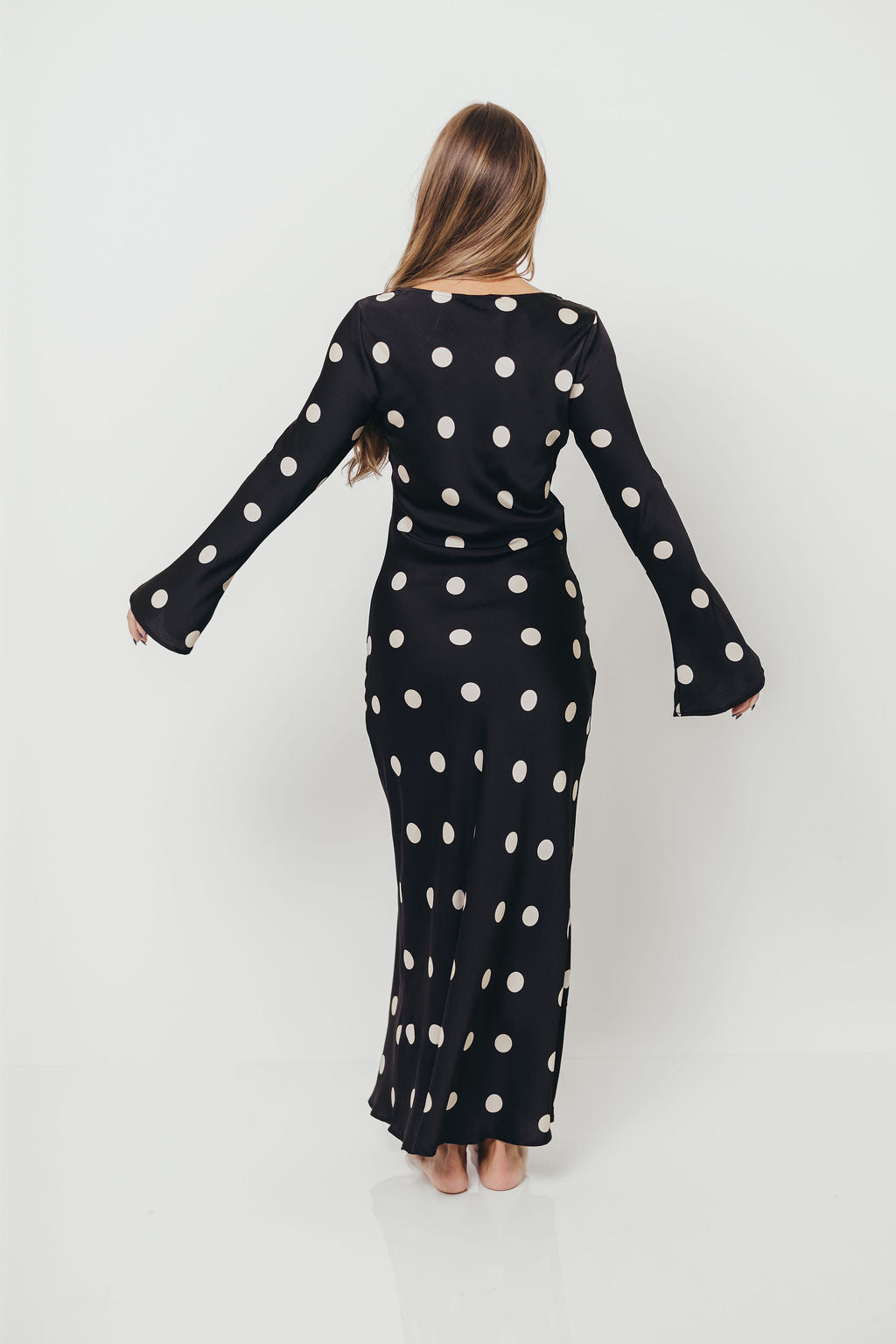 Georgie Polka Dot Maxi Dress in Black