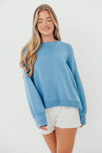 Leigh Drop Shoulder Sweater in Pacific