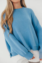 Leigh Drop Shoulder Sweater in Pacific