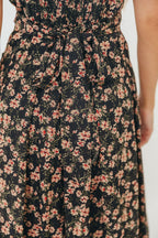 Milania Midi Dress in Black Floral