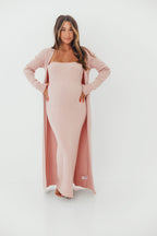 Lina Two Piece Dress Set in Dusty Blush - Bump Friendly