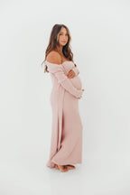 Lina Two Piece Dress Set in Dusty Blush - Bump Friendly