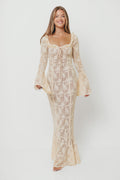 Heirloom Maxi Dress in Cream Tailored Silhouette — not ideal for mid to advanced maternity