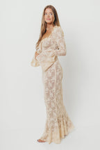 Heirloom Maxi Dress in Cream Tailored Silhouette — not ideal for mid to advanced maternity
