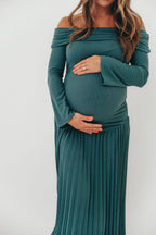 Lennox Long Sleeve Maxi Dress in Green- Bump Friendly *Final Sale*