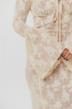 Heirloom Maxi Dress in Cream Tailored Silhouette — not ideal for mid to advanced maternity
