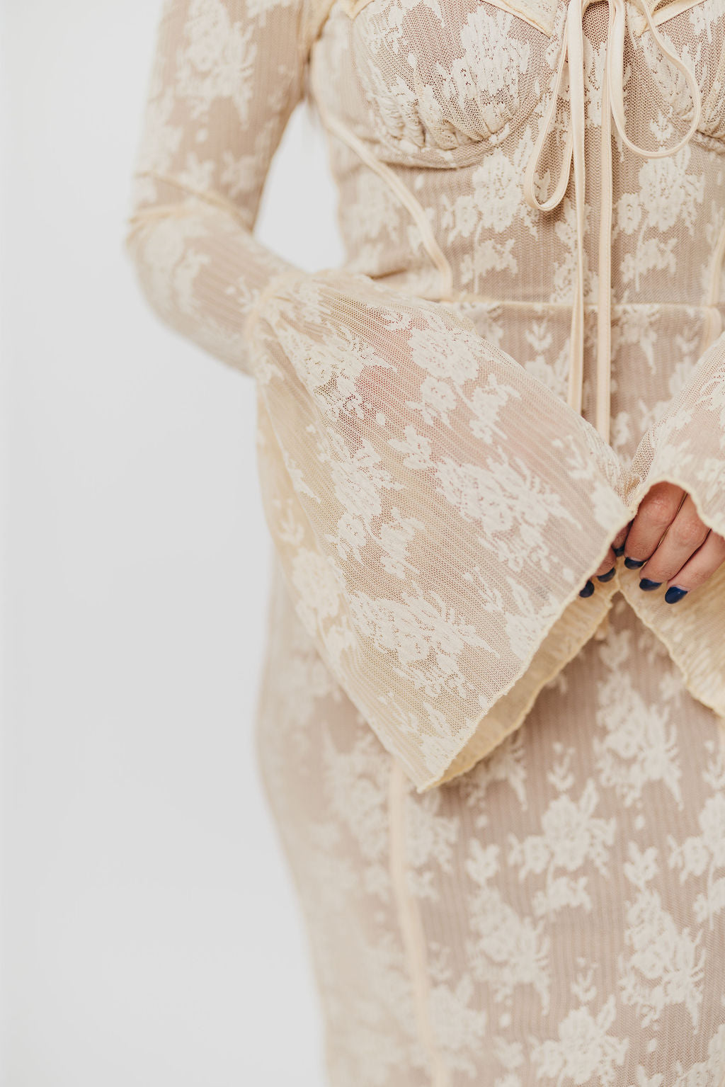 Heirloom Maxi Dress in Cream Tailored Silhouette — not ideal for mid to advanced maternity