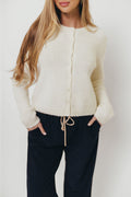 Elizabeth Cardigan Top in Ivory