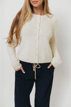 Elizabeth Cardigan Top in Ivory