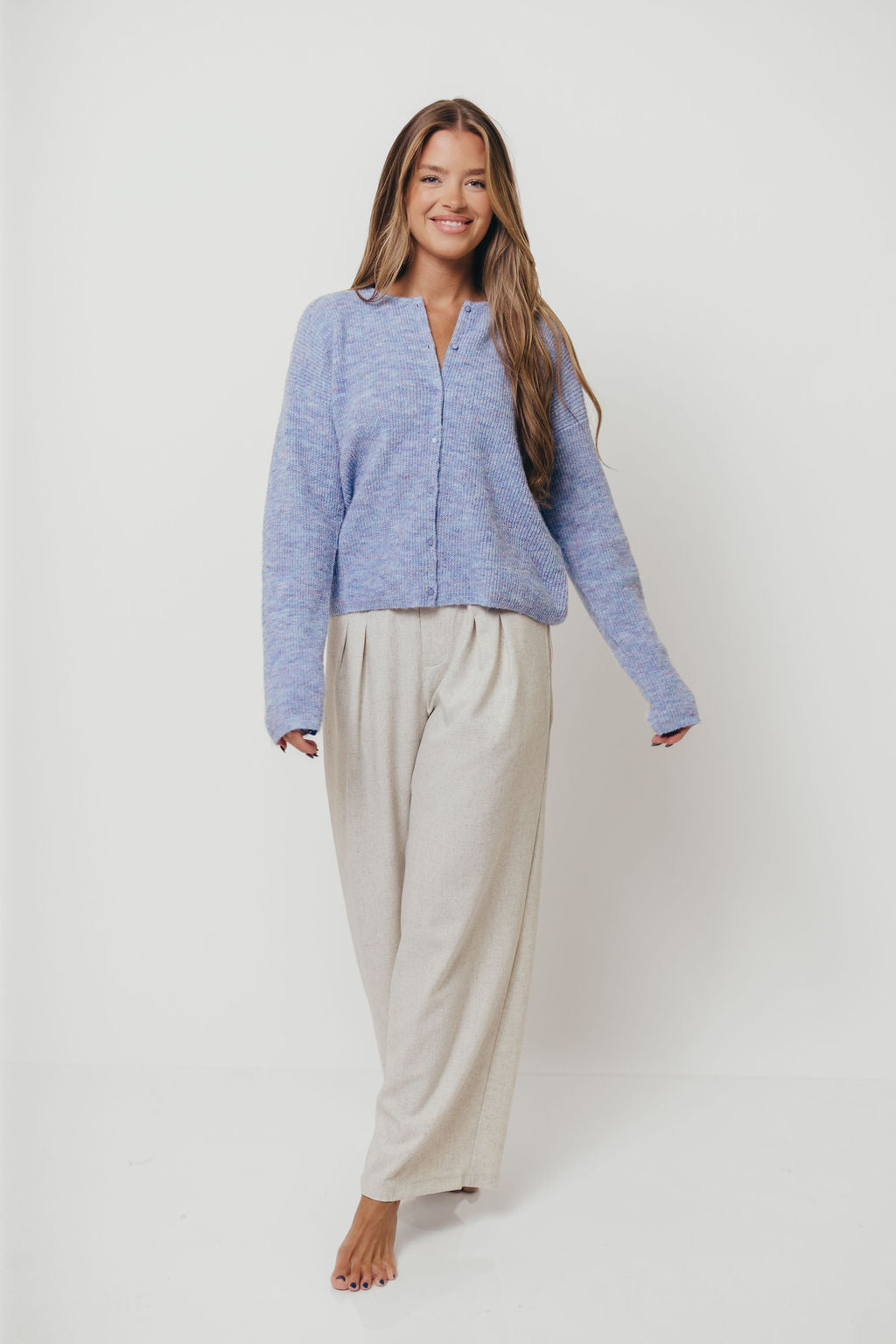 Newport Cardigan in Blue Heather