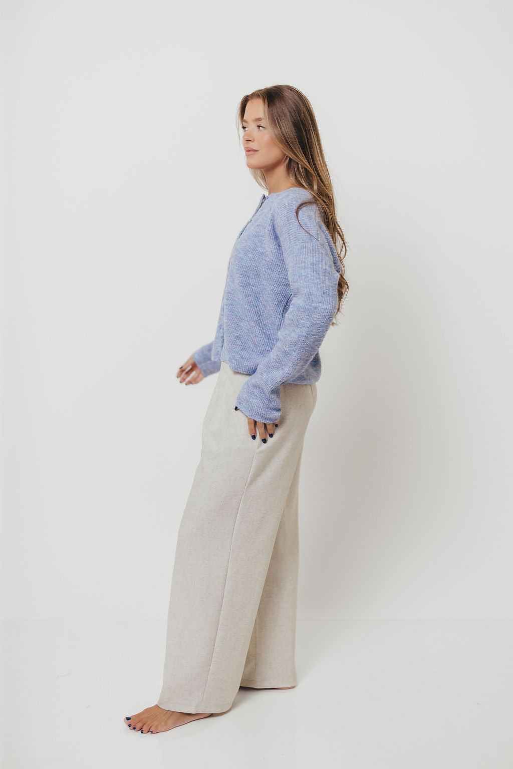 Newport Cardigan in Blue Heather