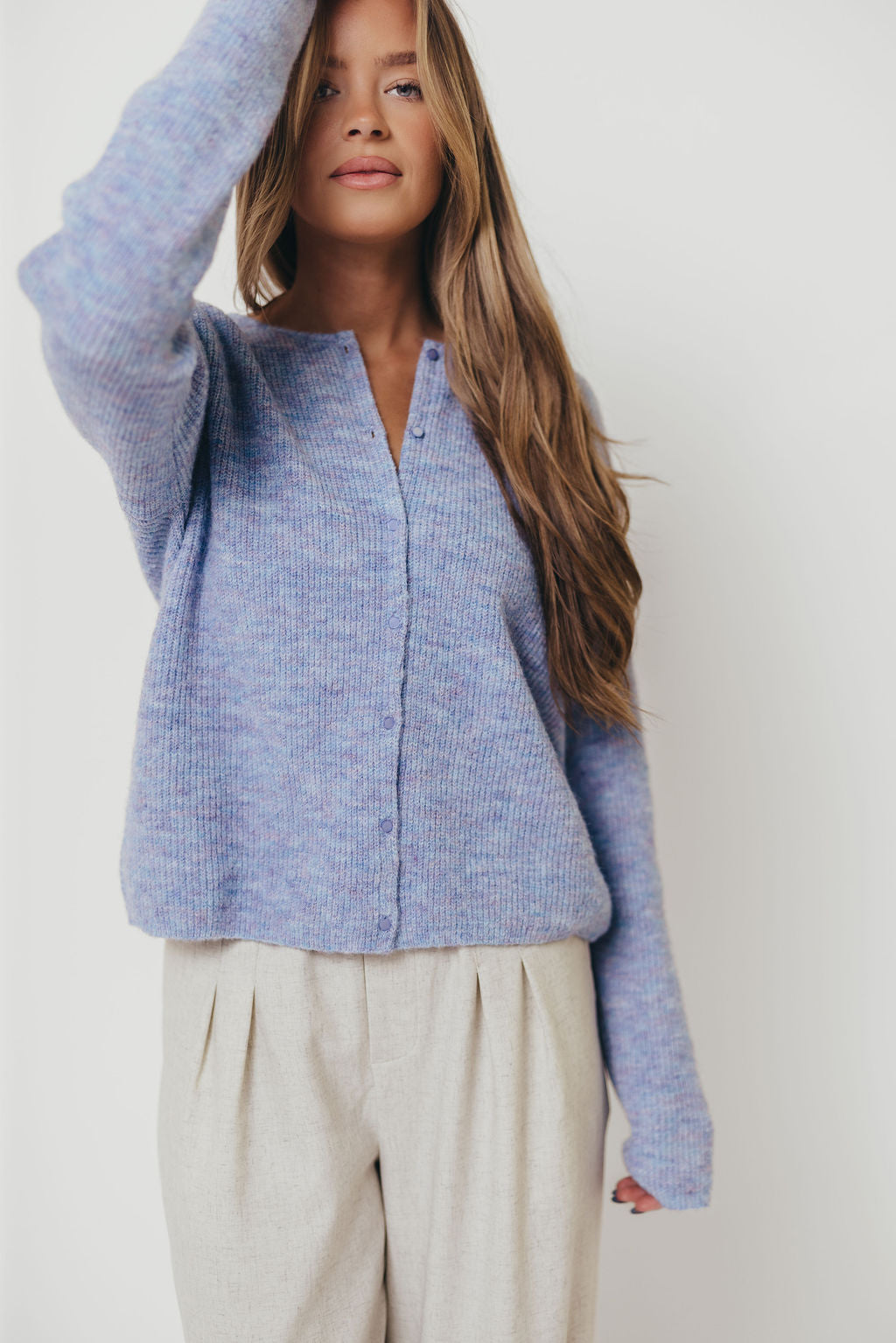Newport Cardigan in Blue Heather