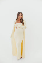 Lina Two Piece Dress Set in Butter Yellow - Bump Friendly