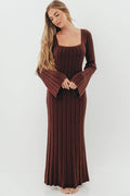 Rowan Square Neck Maxi Dress in Brown *Final Sale*