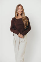 Jayla Knit Tank and Cardigan Set in Espresso