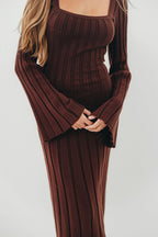 Rowan Square Neck Maxi Dress in Brown *Final Sale*