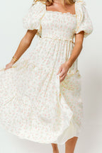 Elena 100% Cotton Midi Dress in Pink Tulip - Bump Friendly *12/19 PRE-ODER*