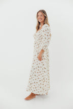 Cecilia 100% Cotton Smocked Maxi Dress in Cream - Bump Friendly