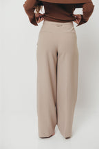 Shayne Wide Leg Trousers in Stone *Final Sale*