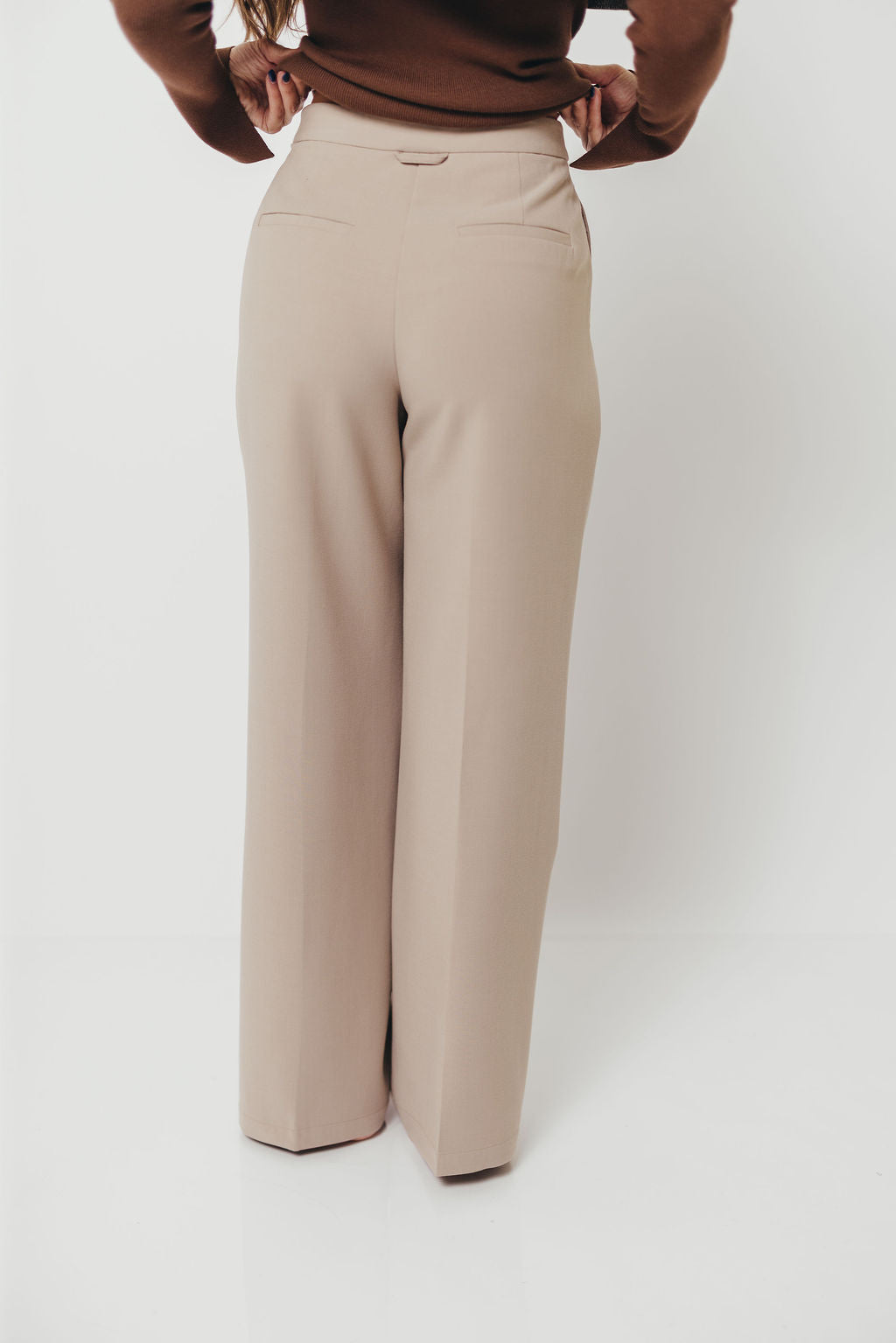 Shayne Wide Leg Trousers in Stone *Final Sale*