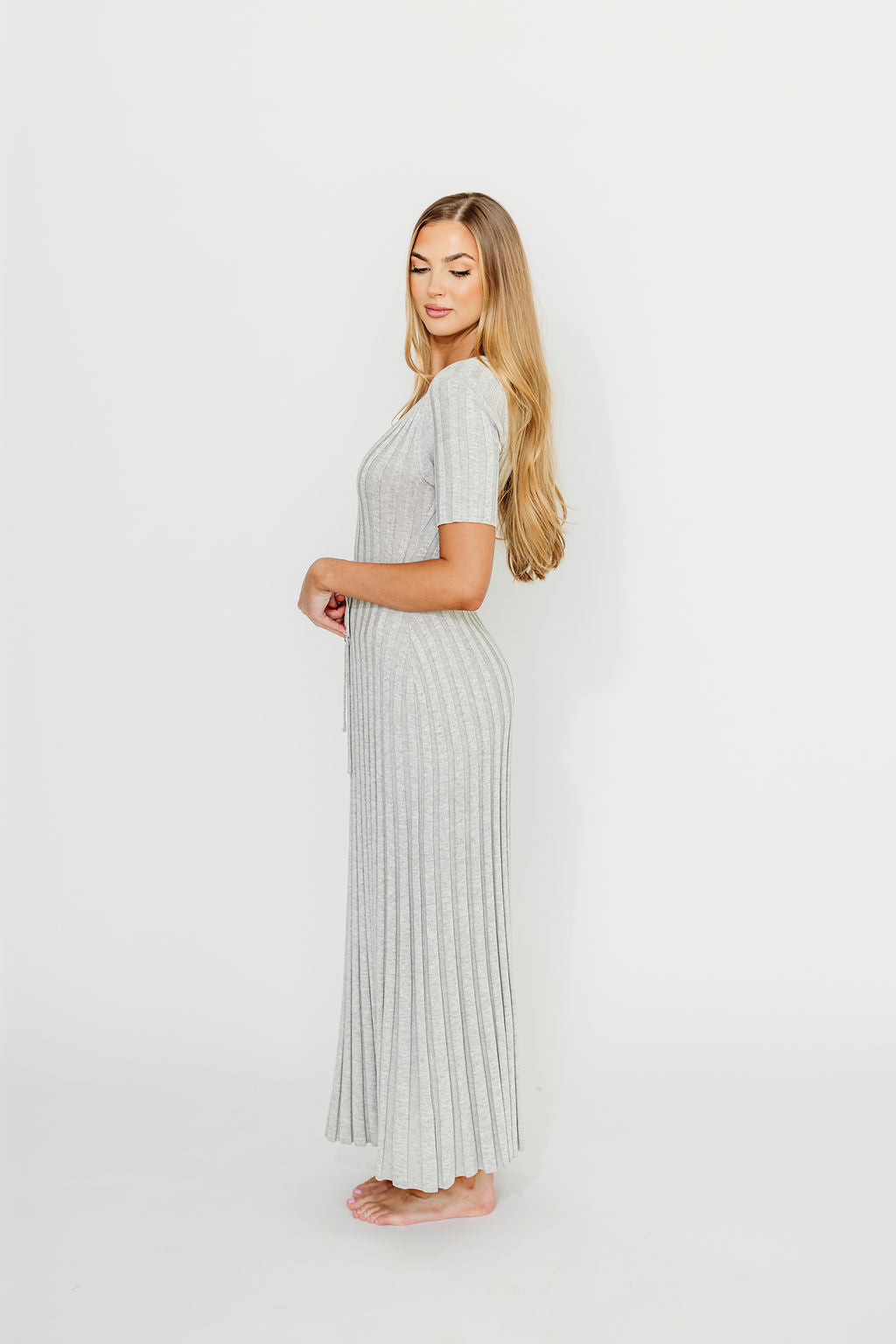 Oakley Ribbed Maxi Dress in Heather Grey -Bump Friendly *Final-Sale*