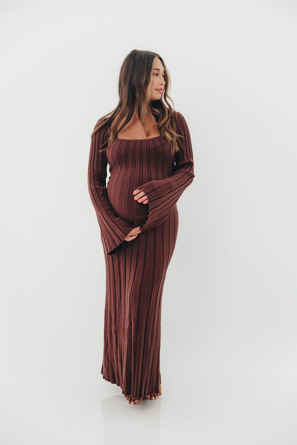 Rowan Square Neck Maxi Dress in Brown *Final Sale*