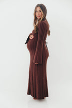 Rowan Square Neck Maxi Dress in Brown *Final Sale*