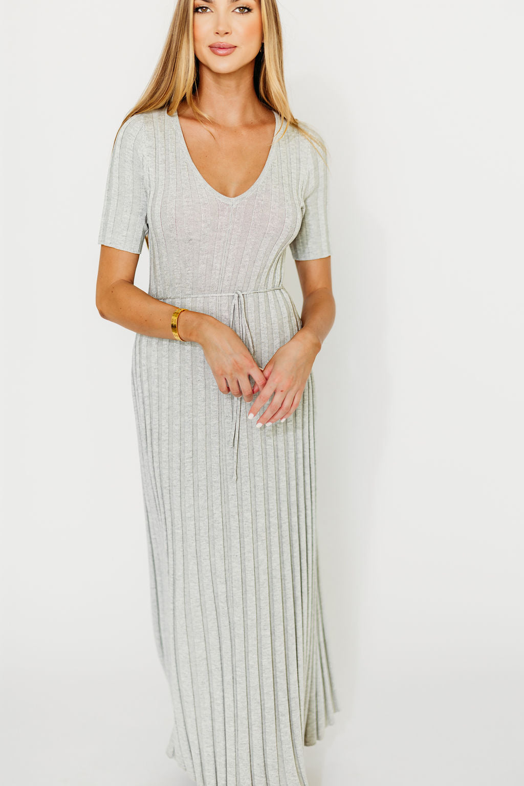 Oakley Ribbed Maxi Dress in Heather Grey -Bump Friendly *Final-Sale*