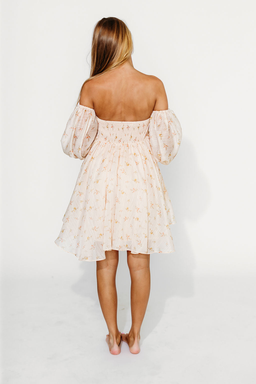 Kennedy Floral Mini Dress in Cream- Bump Friendly *Final-Sale*