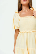 Elena 100% Cotton Midi Dress in Buttercream - Bump Friendly *12/19 PRE-ORDER*
