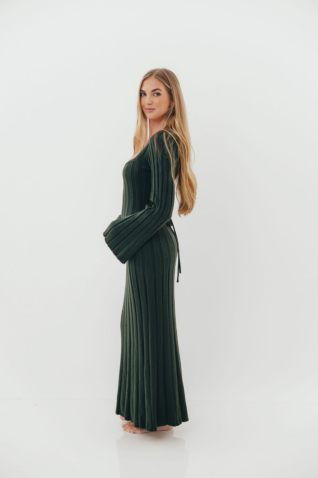 Rowan Square Neck Maxi Dress in Evergreen *Final Sale*