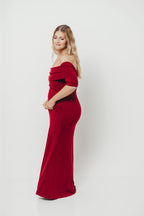 Monroe Half Sleeve Maxi Dress in Red - Bump Friendly *Final Sale*