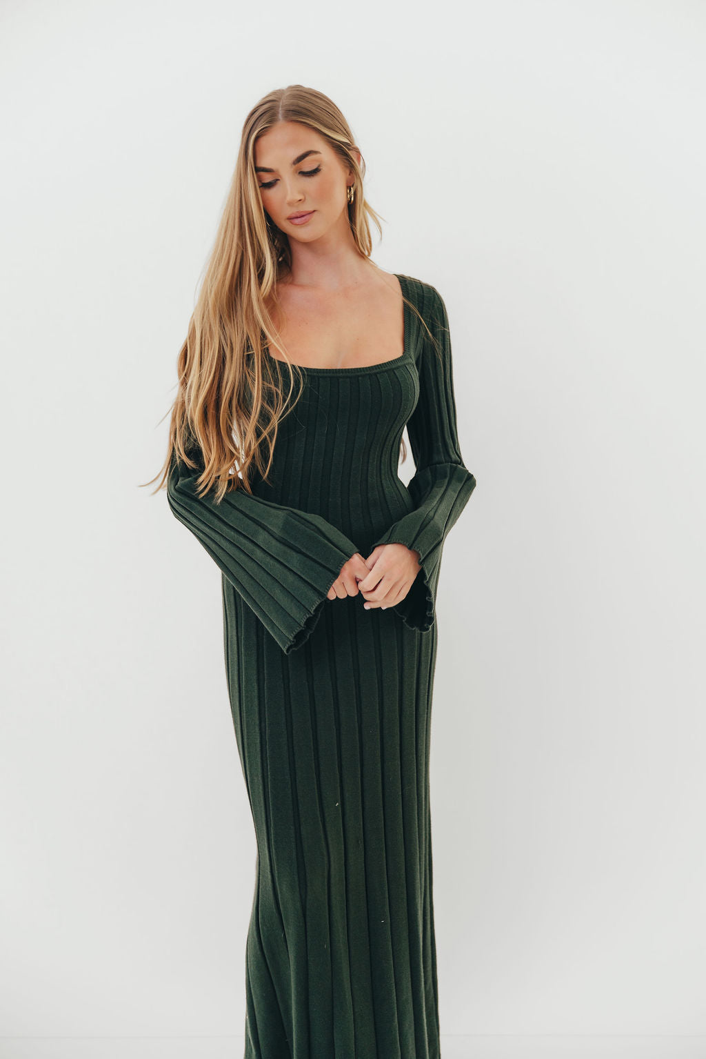 Rowan Square Neck Maxi Dress in Evergreen *Final Sale*