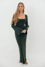 Rowan Square Neck Maxi Dress in Evergreen *Final Sale*