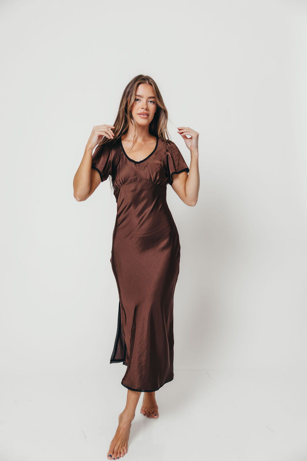 Stephanie Maxi Dress in Brown