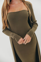 Lina Two Piece Dress Set in Dusty Olive - Bump Friendly