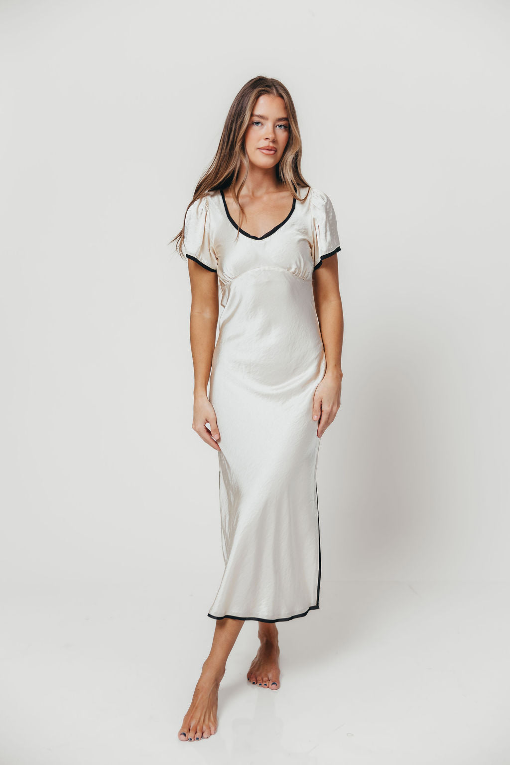 Stephanie Midi Dress in Cream