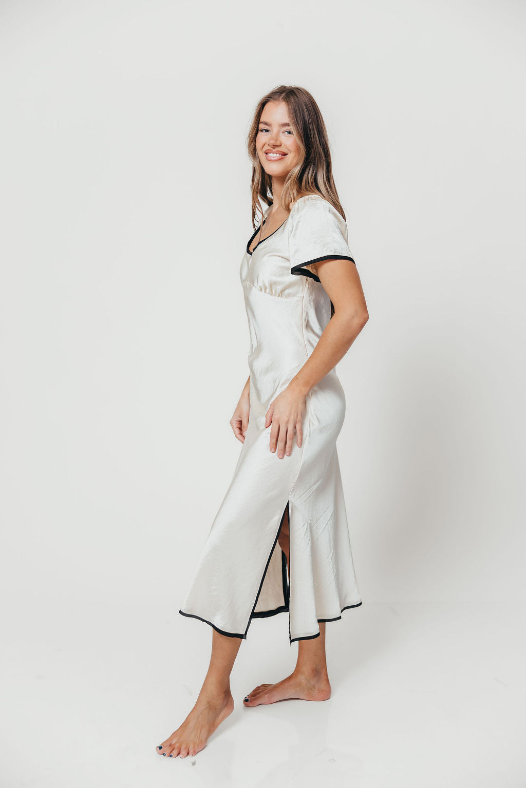 Stephanie Midi Dress in Cream