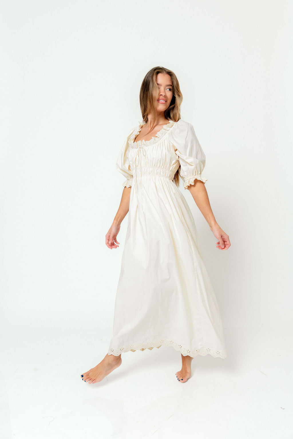 Daydreamer 100% Cotton Maxi Dress in Cream - Bump Friendly *12/29 PRE-ORDER*